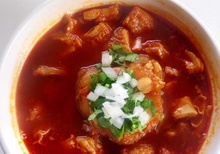 Mexican soup with garnish